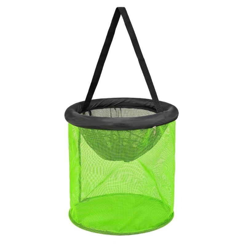 25cm/35cm Foldable Fishing Net Holder Nylon Net Floating Fishing Basket for Keep Crayfish Minnows Baits Storage Cage