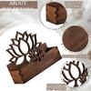 Hollowed Flower Wood Name Card Organiser Desk Business Card Storage Case For Corporate Meetings Office Desk Management