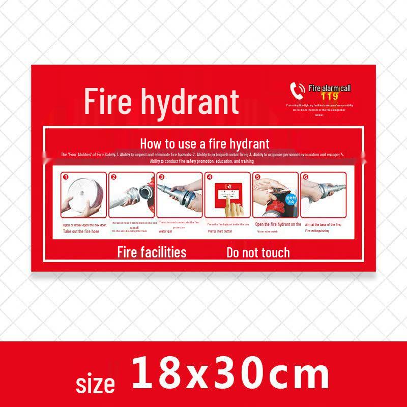 Fire Hydrant Usage Instruction Label