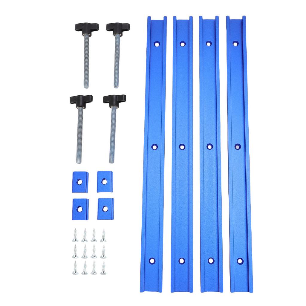 T Slot Guide Rail Set Aluminum Alloy 400mm Sliding Rails and M8 Sliders for Woodworking Press Plate