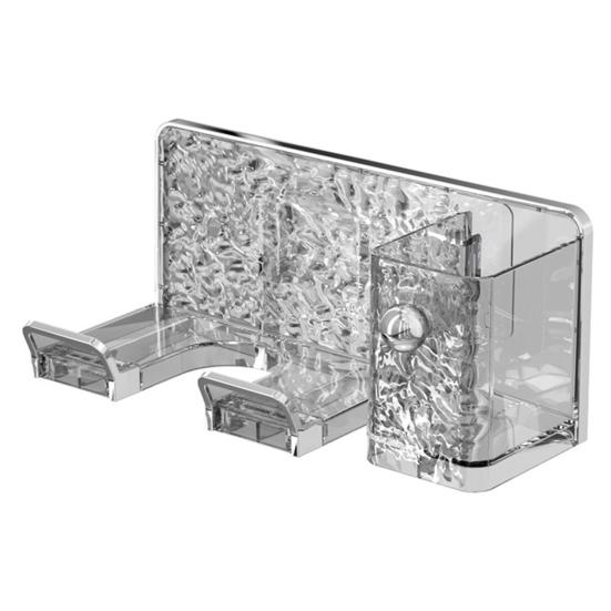 

Стеллаж для хранения фена, настенный, без ударов, с волнистой текстурой, клей для ванной комнаты, держатель для фена с хранением серебряный серый