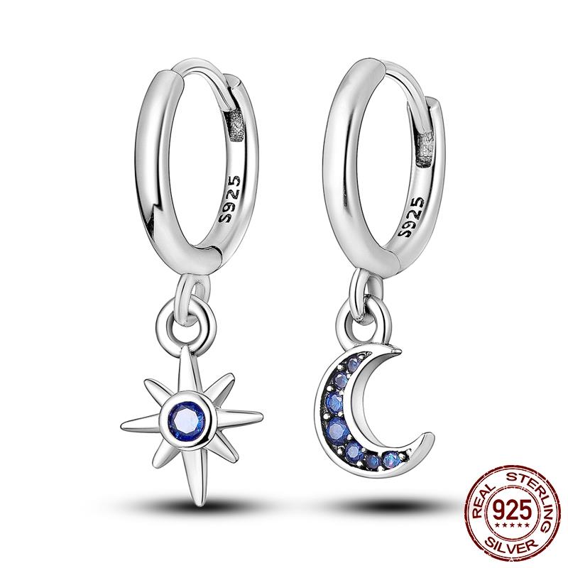 Náušnice pro ženy 925 Sterling Silver Kruhové náušnice Diamantové Srdce Lásky Zámek Broskvové Srdce Náušnice Krásný Dárek