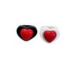 Fashion Sweet Colorful Heart Transparent Resin Acrylic Rings for Female Girl Y2K Simple Party Vacation Aesthetic Jewelry Rings