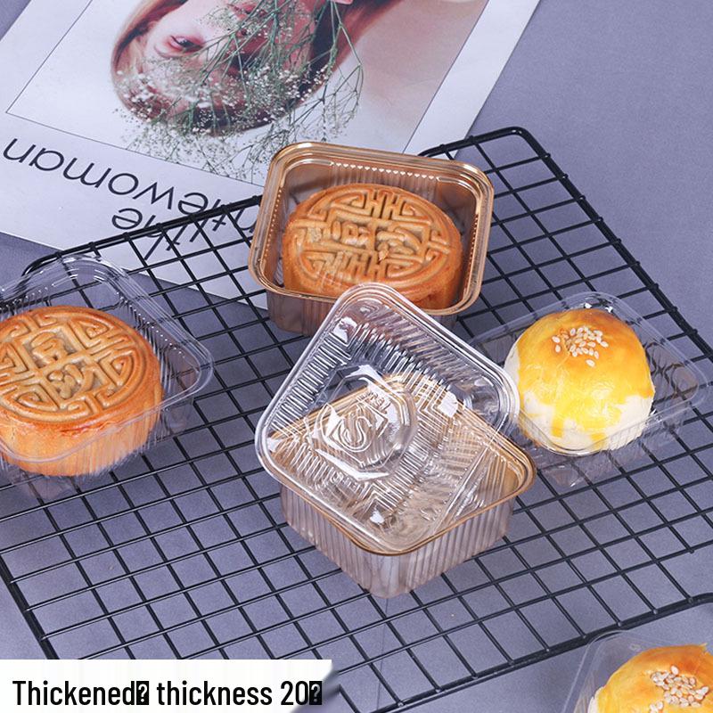 Golden Mooncake Blister Packaging: Salted Egg Yolk Pastry Tray with Mung Bean Cake Blister Box.