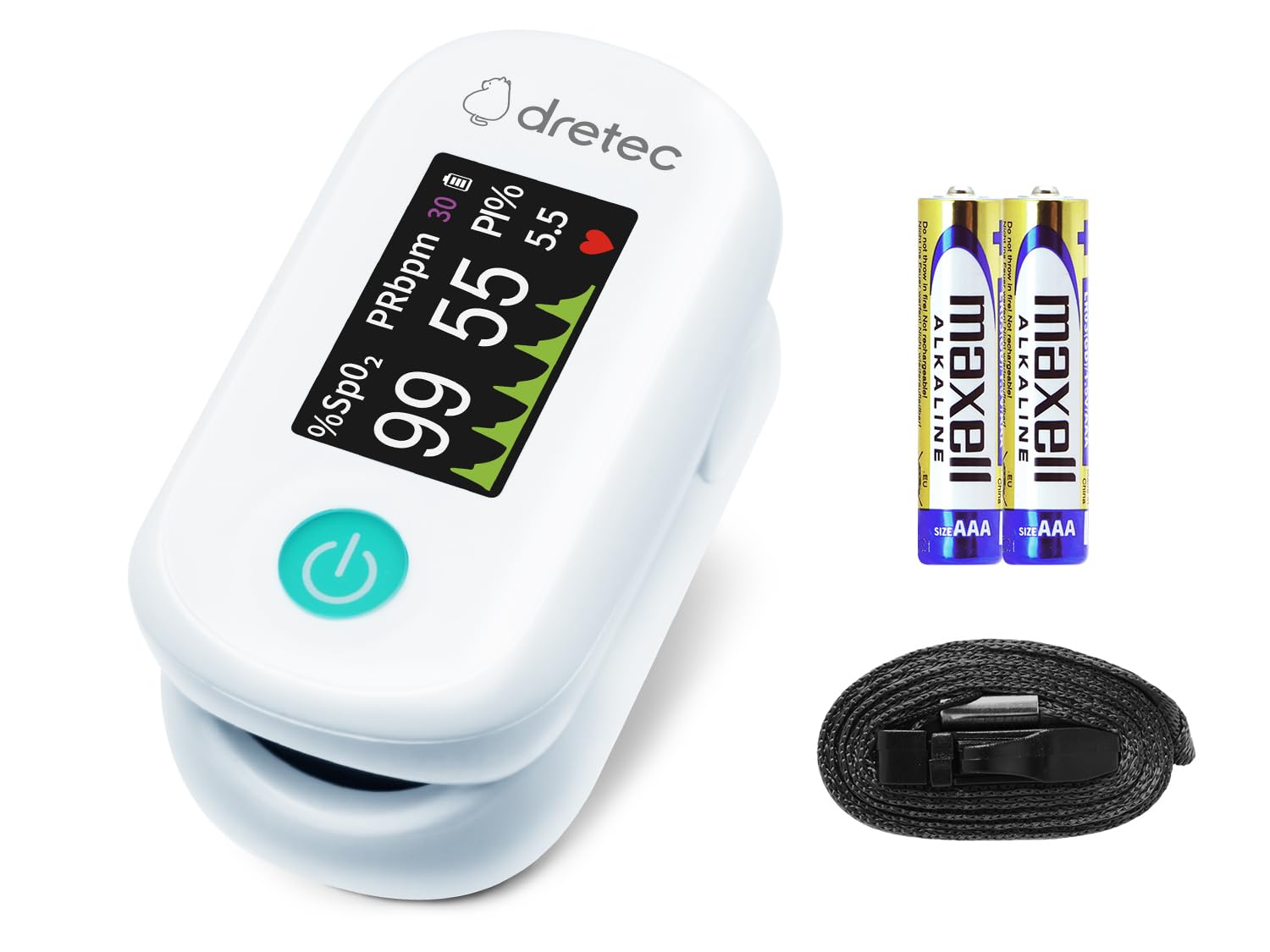 

Dretec Pulse Oximeter OX-104 White