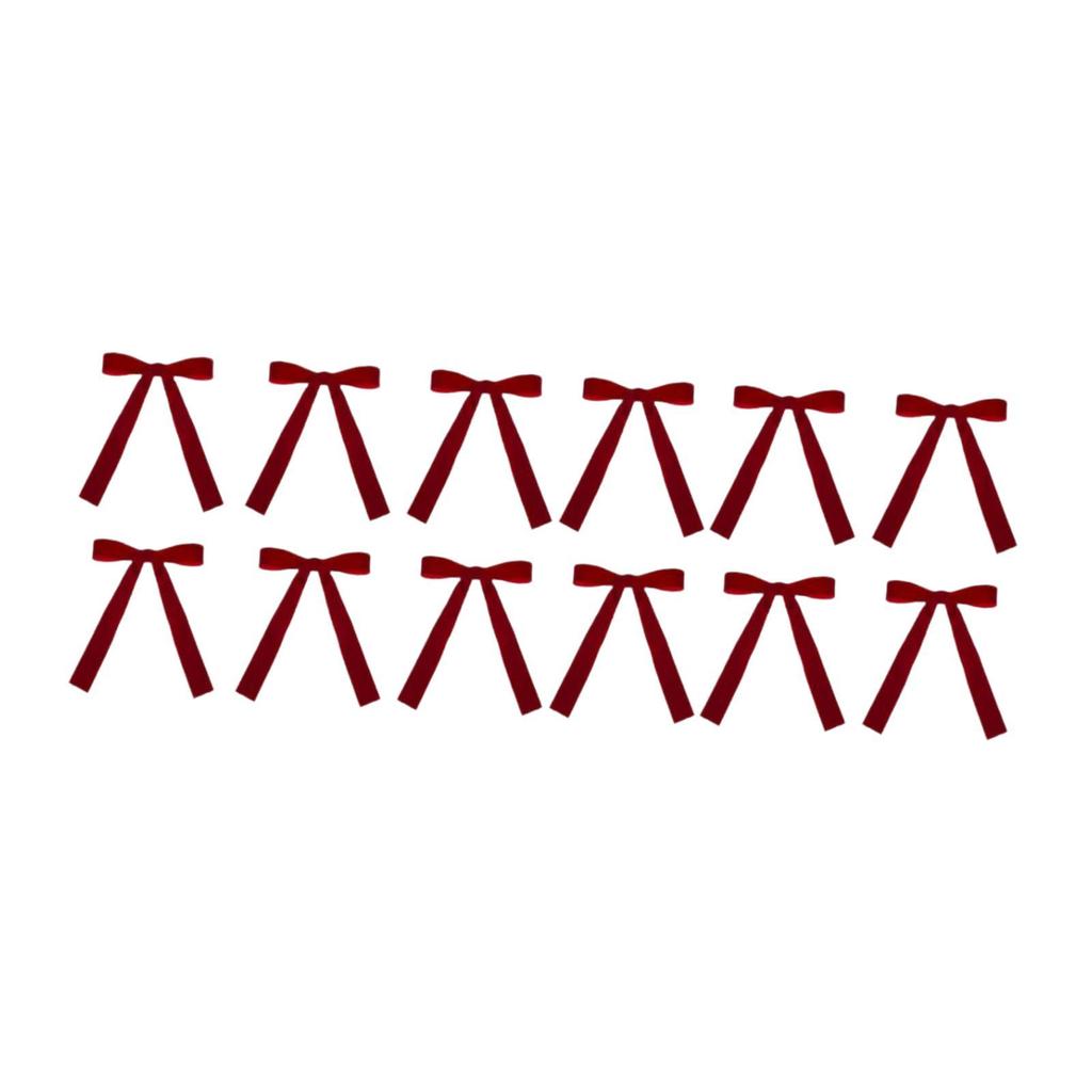 12 Pieces Christmas Bow Festive Decoration Xmas Tree Decor Gift Bow Front Door Decor for Crafts Supplies Home Porch Tree Garden