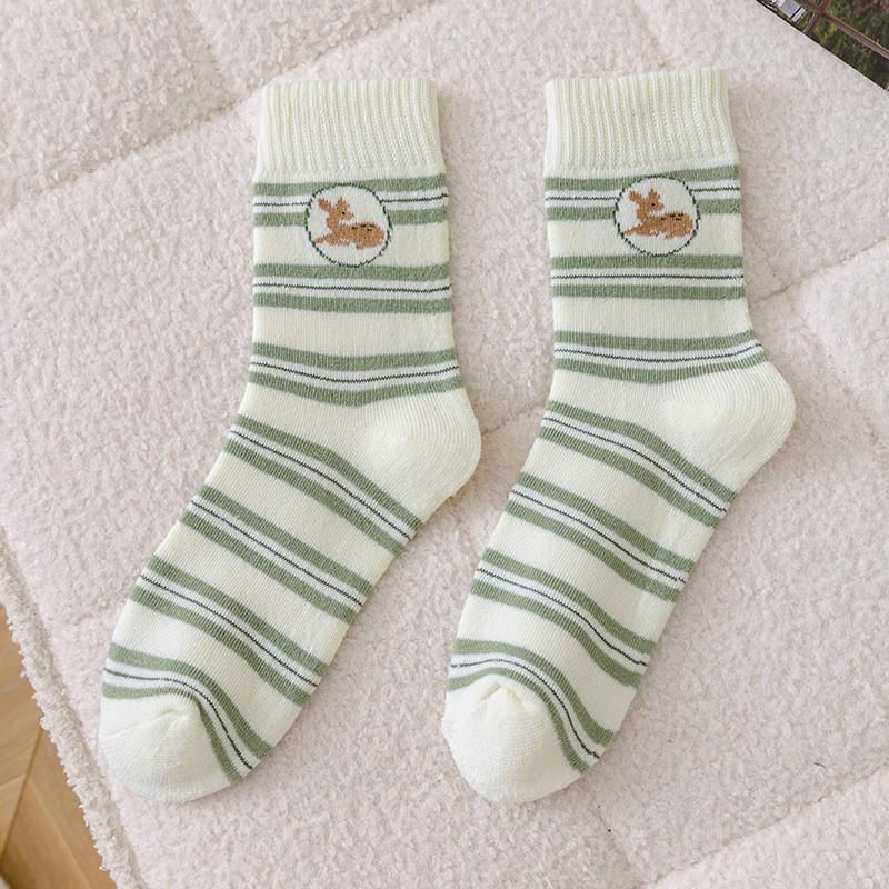

Women s Thick Terry Mid-Calf Socks - Anti-Pilling, Warm, Autumn/Winter Floor Socks, Lolita Style one size