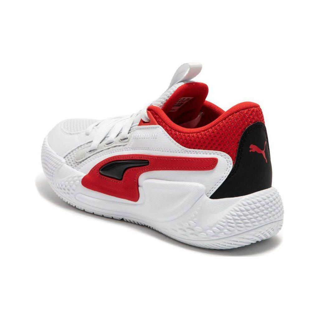 Puma Court Rider 1.0 Round Toe Lace-Up Low-Top Basketball Shoes Unisex Sneaker White Red 379013-04