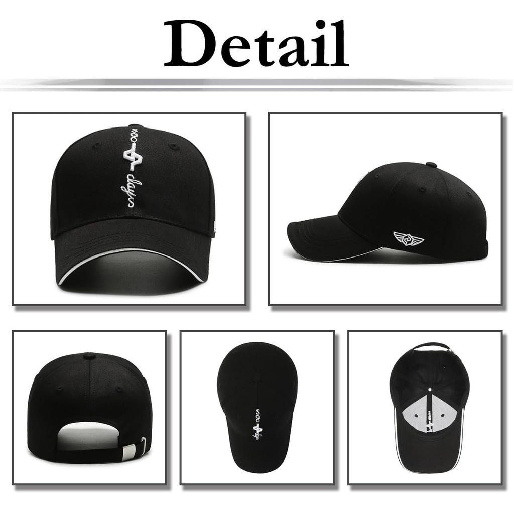 White Fang CA777 Baseball Cap with Logo Emblem and Stylish and Cool Design (White) Men's Brim,