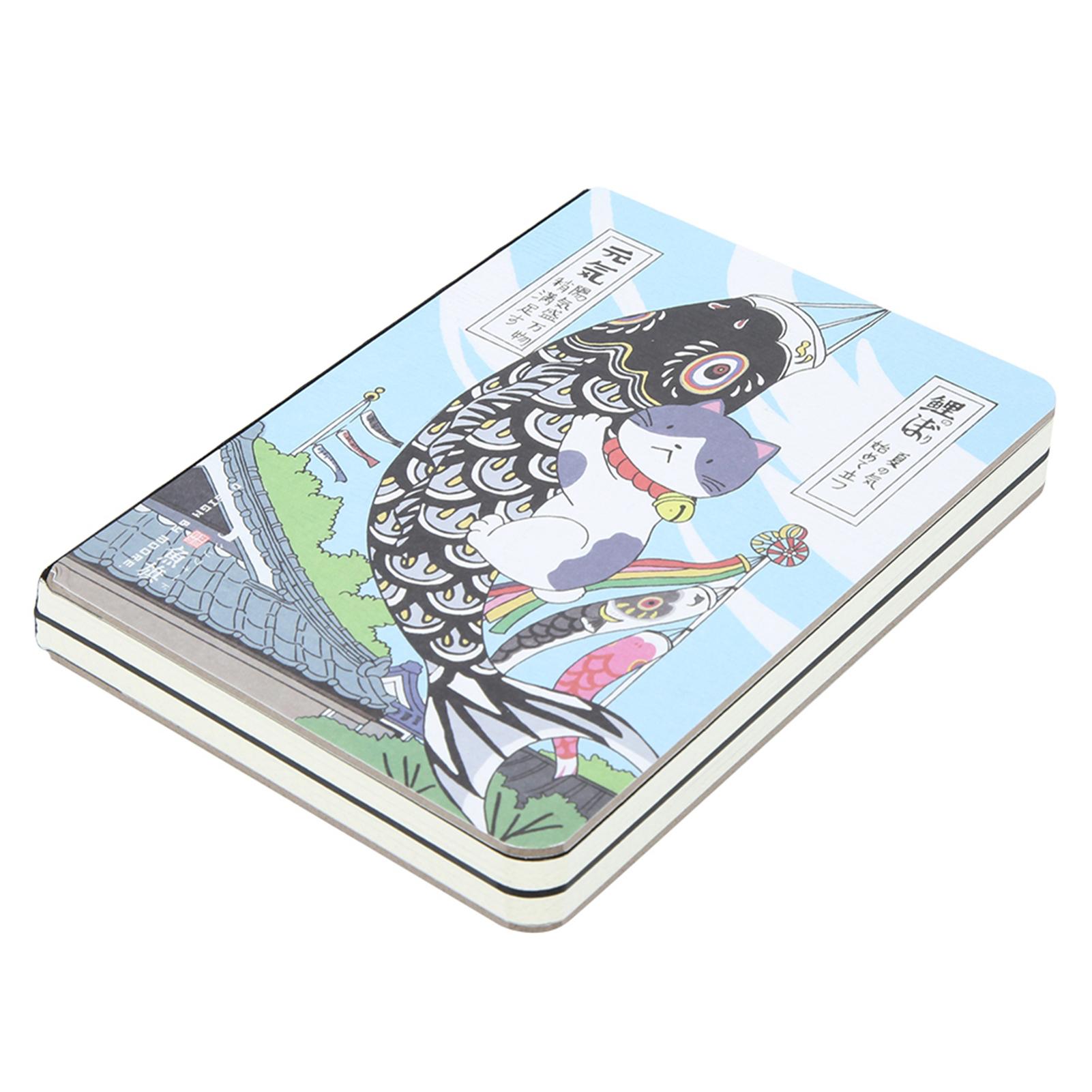 

Beautiful Hand Painting Cover Notebook Journal Pad Car Type Hand Draw Notebook for Writing Fish flag