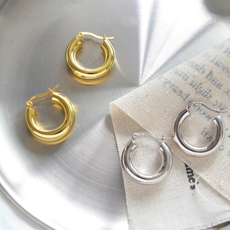 foxanry Prevence alergie Kruhové náušnice pro ženy, páry, nové módní jednoduché párty šperky, dárky