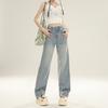 Women's jeans for all seasons, casual and versatile, loose and wide leg pants, comfortable and slimming, straight leg pants for women