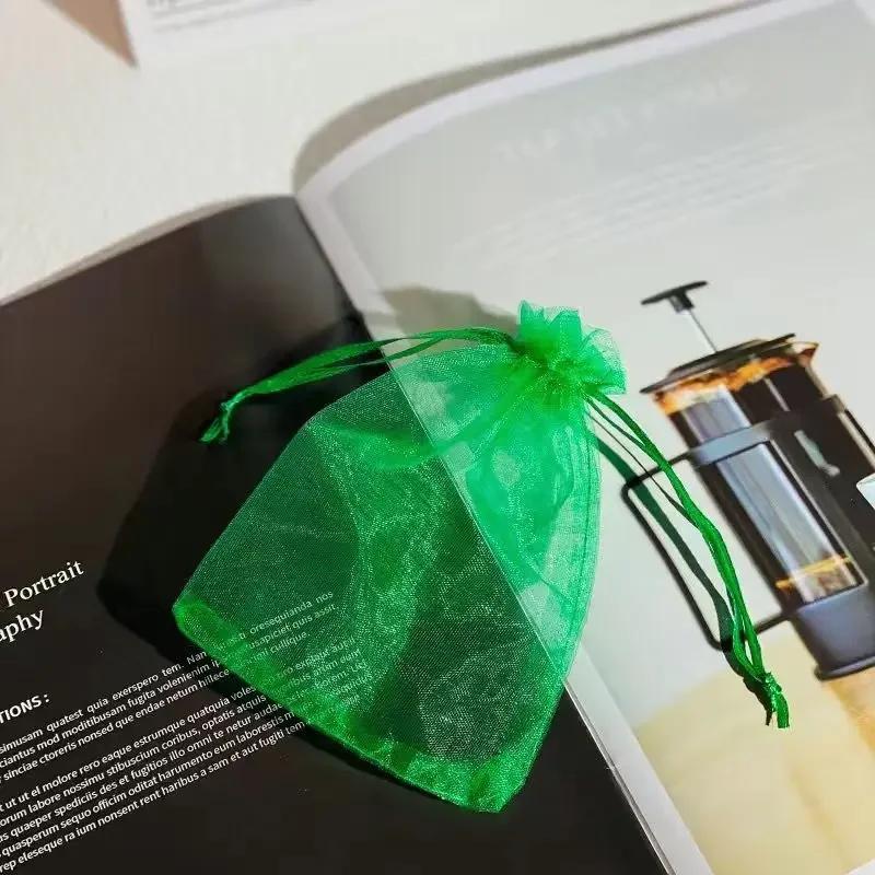 100 Farbige Transparente Garnbeutel Schmuck Süßigkeiten Geschenk Kosmetik Probeverpackungsbeutel Mehrere Größen Einfarbig Bündeltaschen