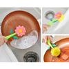 1PC Removable Handle Flower Shaped Cleaning Brush with Base Brush The Pot Wipe The Pot Kitchen Bathroom Supplies