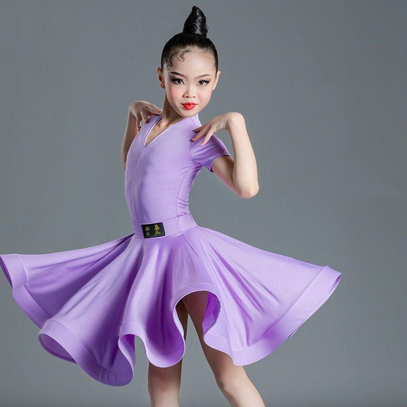 Girls Professional Latin Dance Dress for Girls Ballroom Dancing Dresses Rumba Cha Cha Samba Practice Dress Latin Performance