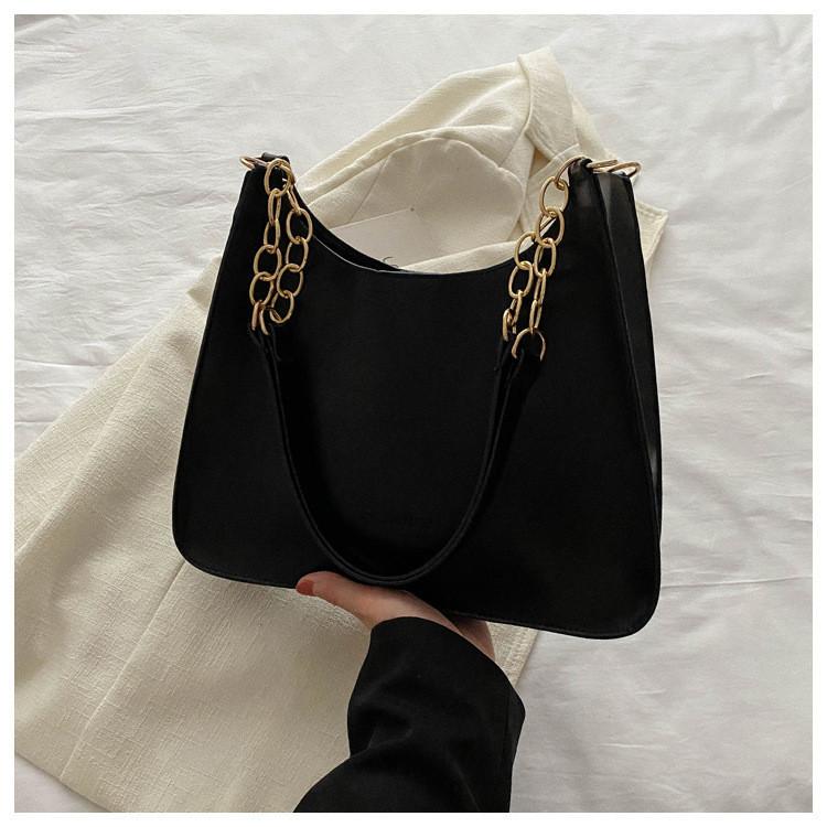 European And American Retro Style Pu Material Chain Bucket Bag чёрный