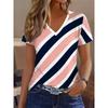 Women's Fashion Streetwear Women's V-neck Short Sleeved T-shirt