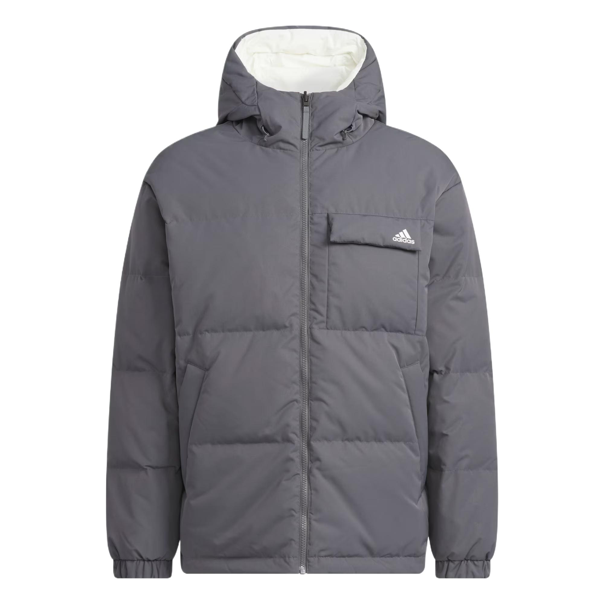 Adidas Down Jacket Reversible Solid Color Zipper Long Sleeve Puffer Coat Unisex Jackets KQ5543 XS