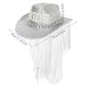 Shimmering Metallic Gold Fabric Hat With Rhinestones Accents And Lace Veil For Bridal Event