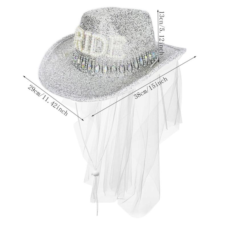 Shimmering Metallic Gold Fabric Hat With Rhinestones Accents And Lace Veil For Bridal Event