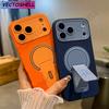 Luxury Fold Stand Holder Magnetic For Magsafe Matte Case for iPhone 17 16 15 14 13 12 11 Pro Max Plus Large Window Bumper Cover