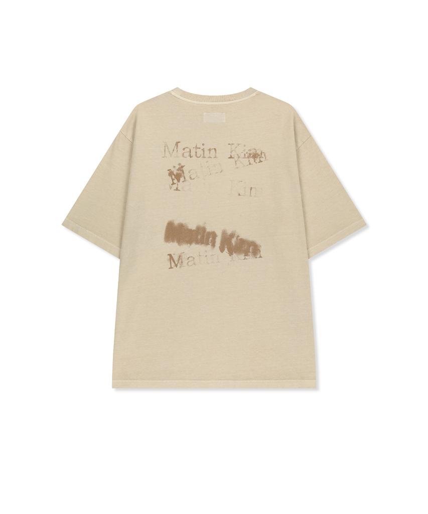 Mattengkim Pigment Graffiti Logo Top In Beige