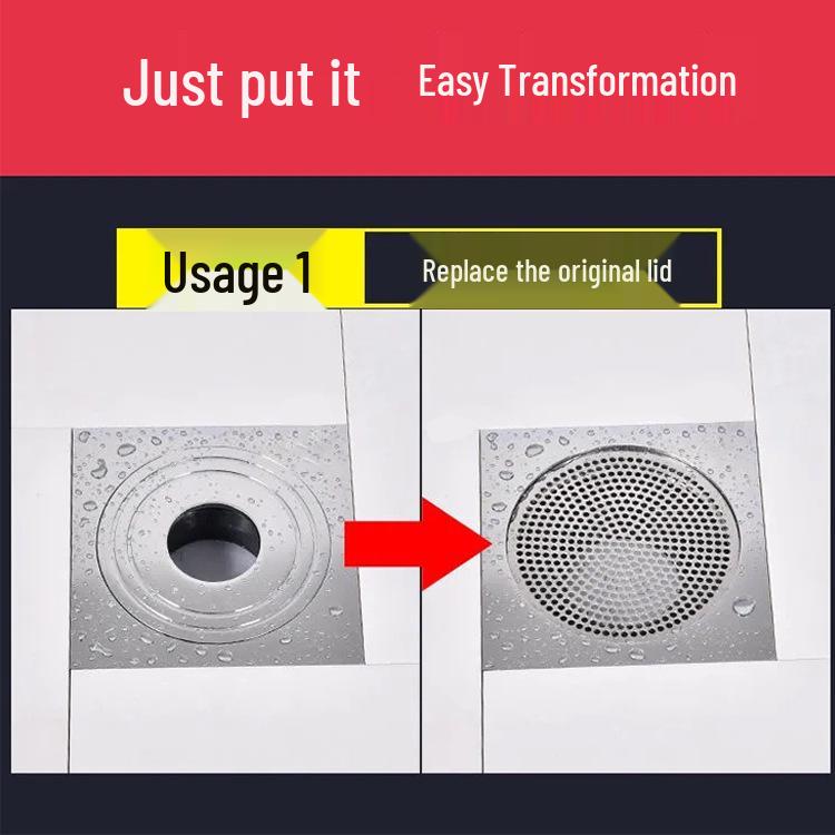 304 Stainless Steel Square Mesh Drain Cover - Anti-Clog Sink and Bathroom Hair Trap