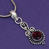 Pendant Garnet   Sterling Jewelry Gemstone Plated Gold Natural Red