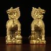 Figurines Brass Cloud Kirin Pair Wholesale Decorations for Living Room Office Shop Display Bronze Crafts