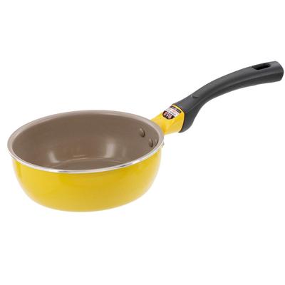Bestco Deep Frying Pan 18cm Yellow Hyper Premium Coat 2 Year Warranty IH Compatible Deep Pan ND-8115