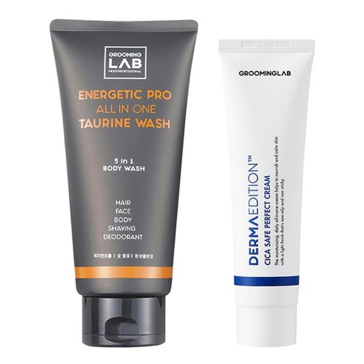 Men s All-in-One 2-Piece Set Body Wash 300ml + Cica Cream 100ml