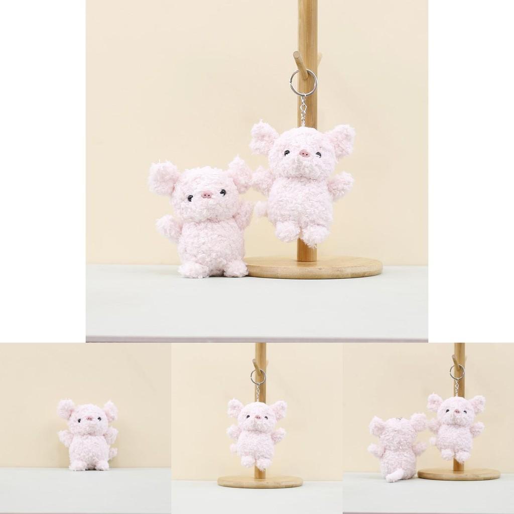 Charming Miniature Pig Plush Toy Soft Cuddly Coral Fleece Keychain Doll For Bags