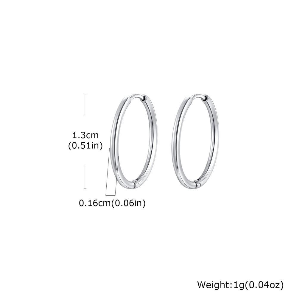Vnox Simple Thin Stainless Steel Earrings For Women Girls, 13-23mm 18K Gold Plated Huggies, Non-allergic Jewelry 1.6mm Wire