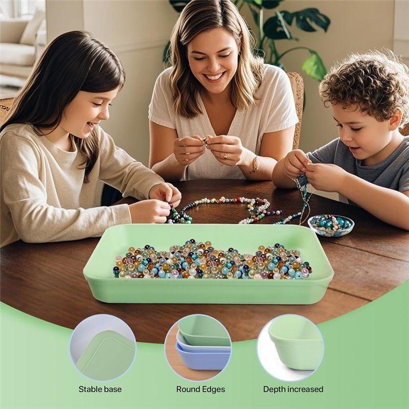 ABIY Large Plastic Paint Storage Trays, 5-Pack Stackable Art Organizer, For DIY Projects- Serving Tray For Crafts