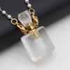 1 bucă piatră naturală de modă cuarț transparent sticla de parfum pandantiv perle coliere cu lanț pentru femei articole de bijuterii de nuntă