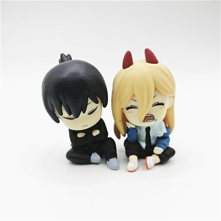 Anime Chainsaw Man Figure Shoulder-Back Sleeping Style Figerine Denji Hayakawa Aki Power Character Collection Model Toys Gifts