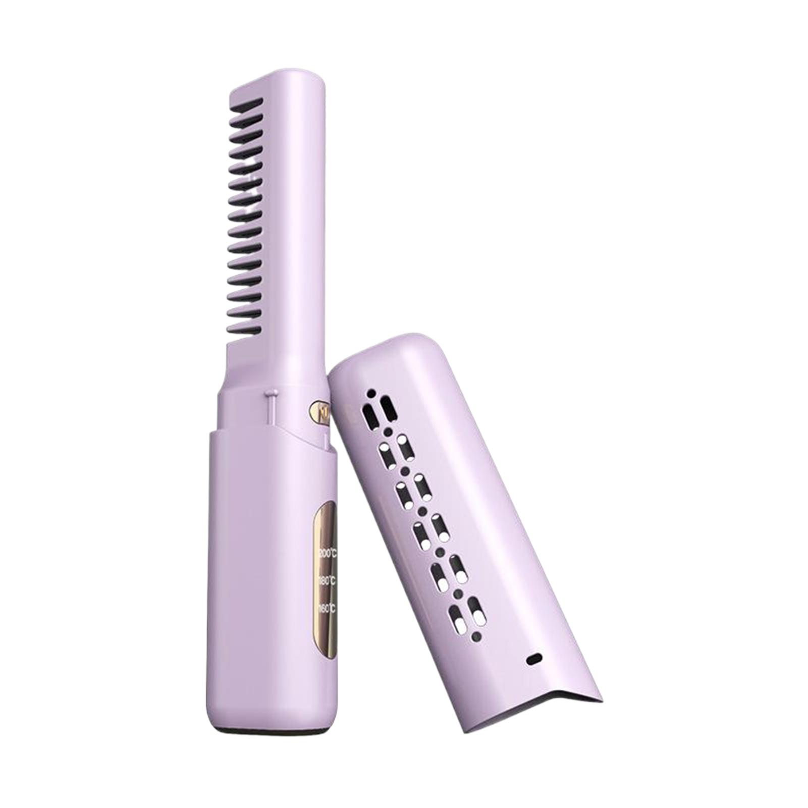 

Portable Wireless Straight Hair Comb Stylish Hair Anytime Anywhere Travel Straight Hair Comb фіолетовий