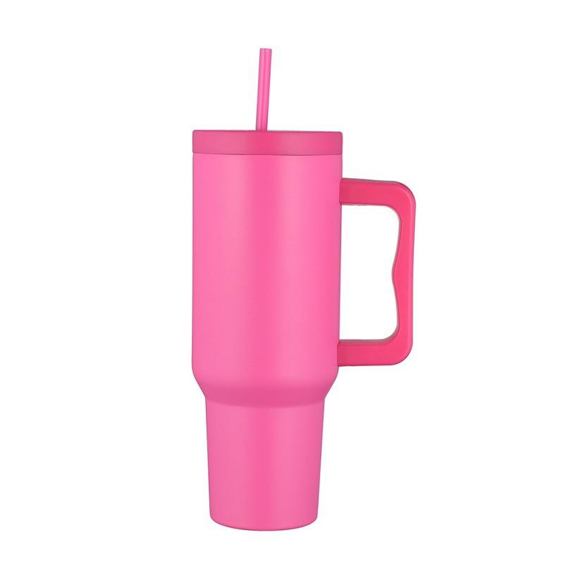 40 Oz Tumbler With Handle Straw Sealed And Leak-Proof Large Capacity Stainless Steel Coffee Cups Bottles Water Thermal Bottle