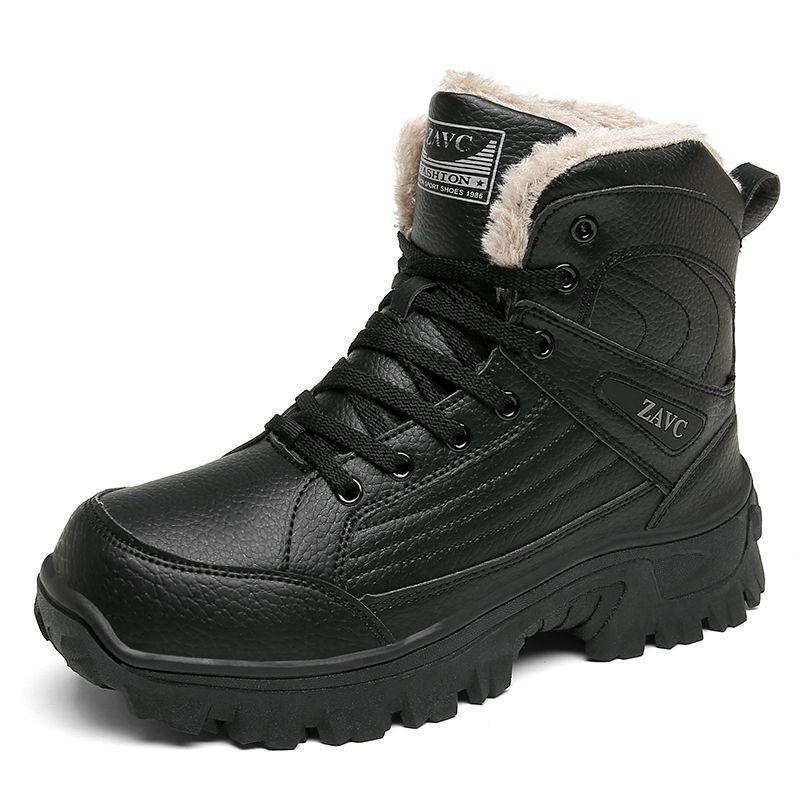 

Мужские черные водонепроницаемые нескользящие высокие зимние ботинки Northeast - устойчивые к холоду, износостойкие, с бархатной подкладкой, с толстой подошвой из хлопка Size 44