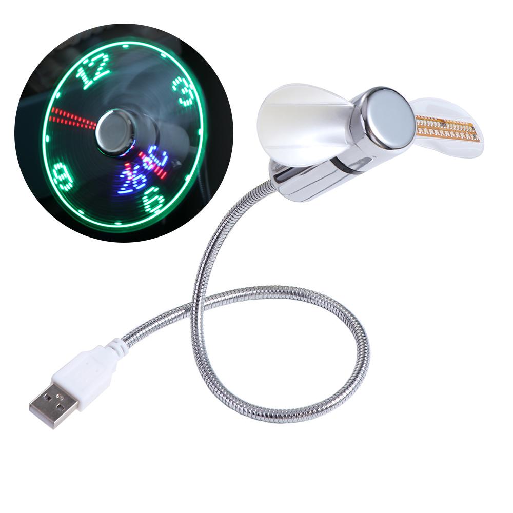 

Time Temperature Display Clock Cool Fan Adjustable LED Clock Fan Mini Laptop Time Temperature Display