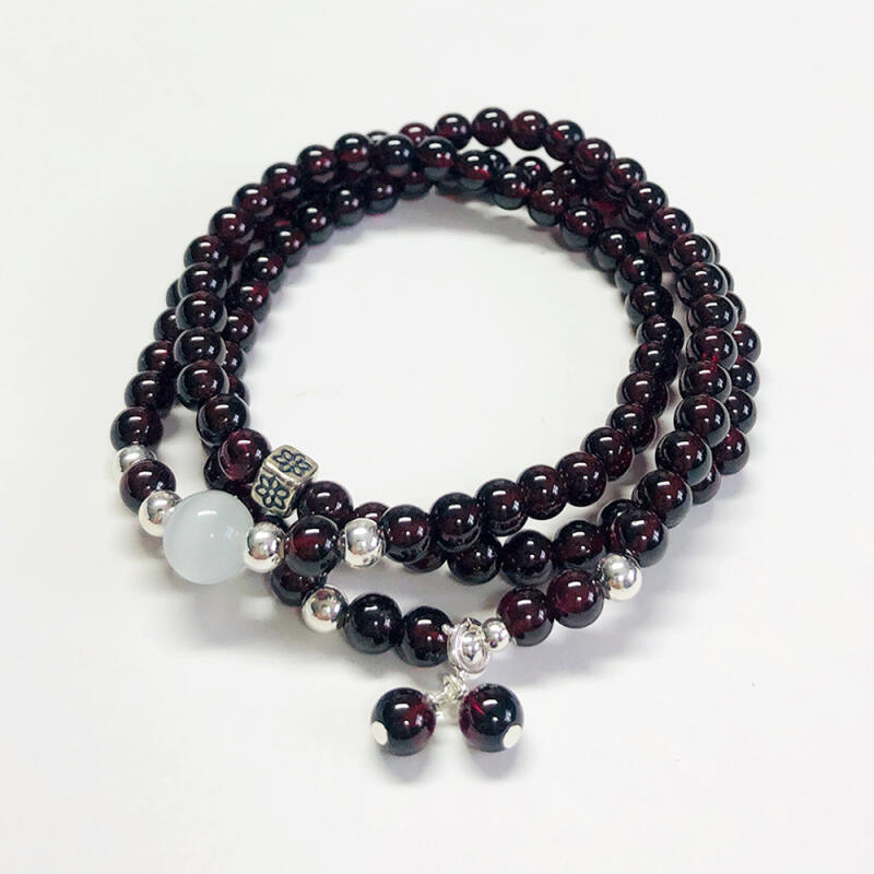 H8 Pomegranate-Scented Natural Garnet Wrap Bracelet Layered Lucky Bracelet