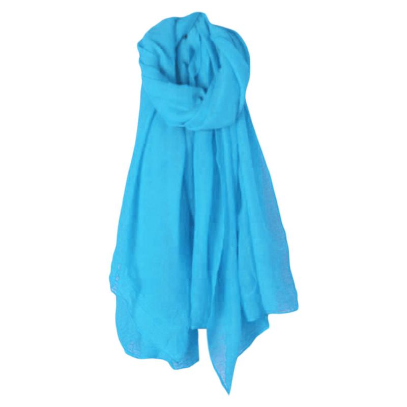 Fashion New 16 Colors Women Long Scarf Wrap Scarves Vintage Cotton Linen Large Shawl Hijab Elegant Solid Black Red White