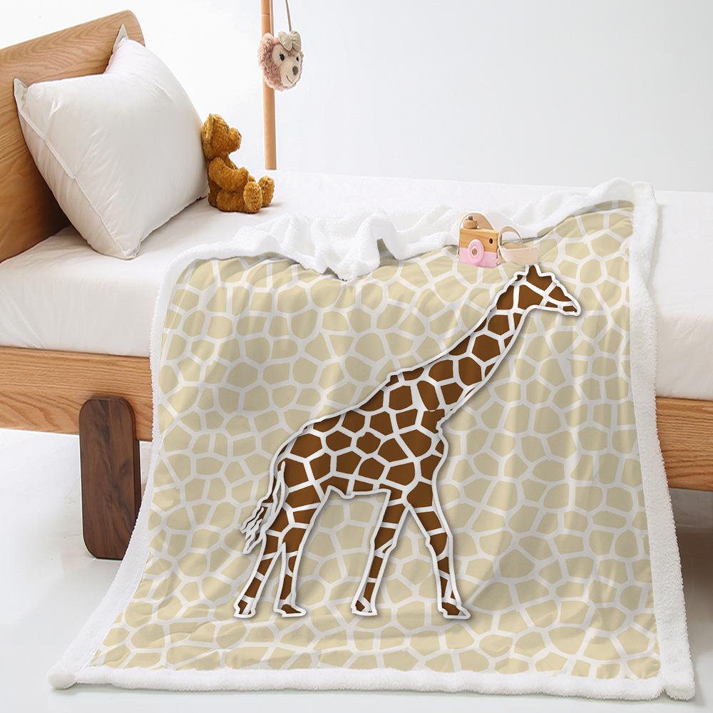 Blanket Animal Giraffe Digital Printed Lamb Fleece Crystal Fleece Blanket