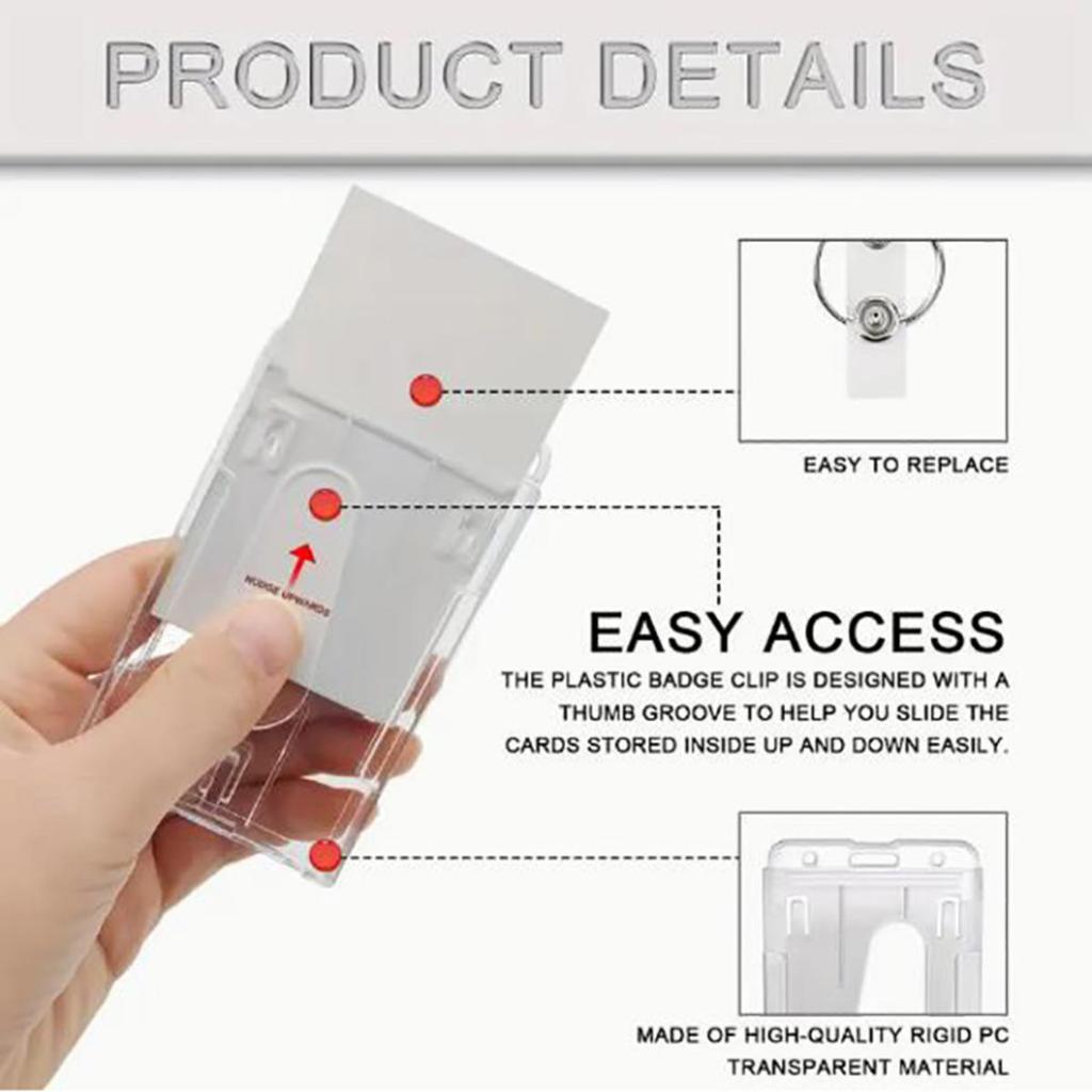 Transparent  Card Holder Keychain Badge Set Lanyard ID Card  Clip  Neck Strap Nurse Business  Card  Holde Key Clip Wholesale