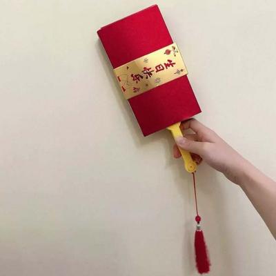 Traditionelles Fächerdesign Roter Umschlag 6/8/10 Karten Hohl Kinder-Geldbeutel Verdicktes Papier Hongbao Frühlingsfest Rote Geldbörse