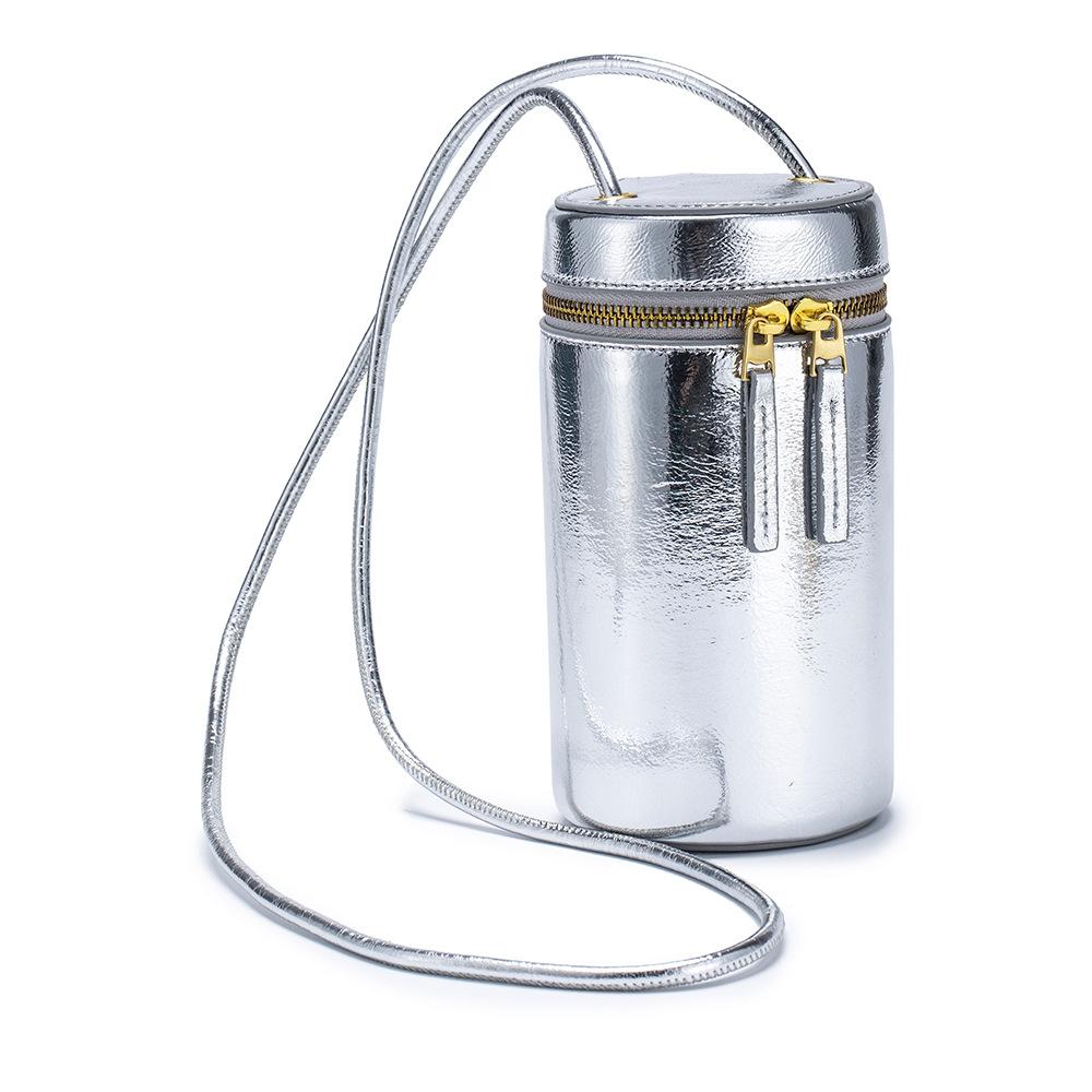 Women's genuine leather niche crossbody bag  high-end bucket bag  first layer cowhide  mobile phone cylinder