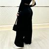 Women’s Fashion Casual Loose Fit Double Breasted Straight Wide Leg Long Pants Trousers for Everyday Office Wear
