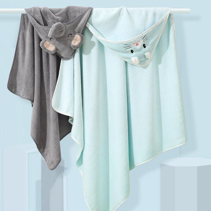 Prosop de baie pentru copii Pătură pentru bebeluși Fleece de coral Brodat Desene animate Cu glugă Pelerină anti-lovire Pelerină pentru bebeluși din fleece de coral Prosop de baie