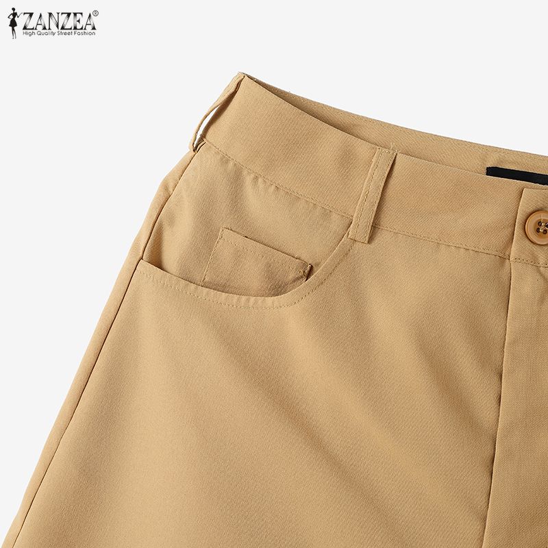 ZANZEA Women Casual Solid Color Loose Summer Short Pants