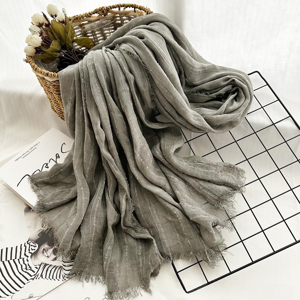 New Spring and Summer Scarf for Women Thin Medium-length Scarf for Art Retro Men Cotton Scarf